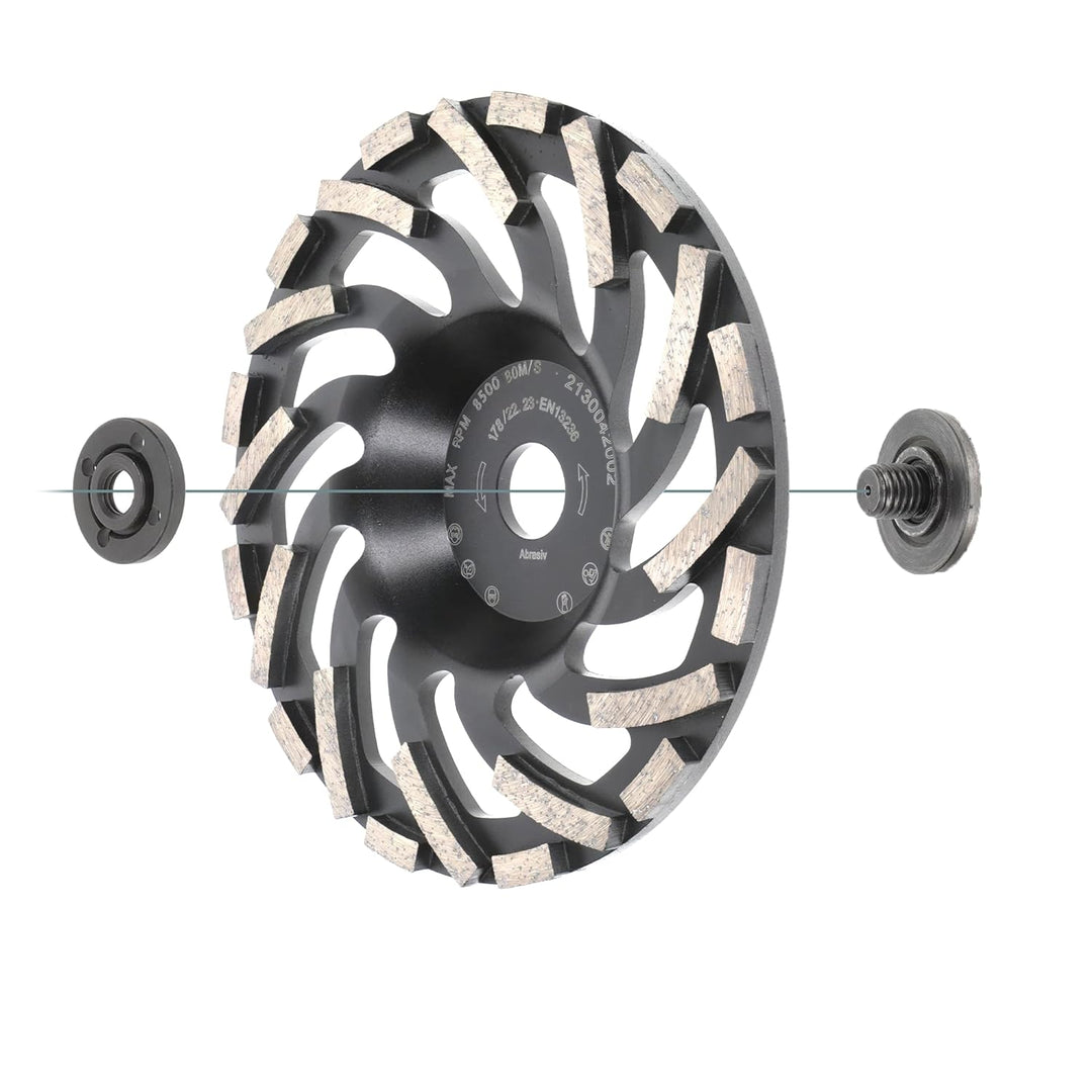 PRODIAMANT Diamant-Schleiftopf 180 mm x 22,2 mm Turbo ST91 Diamantschleifscheibe Asphalt Estrich Pro