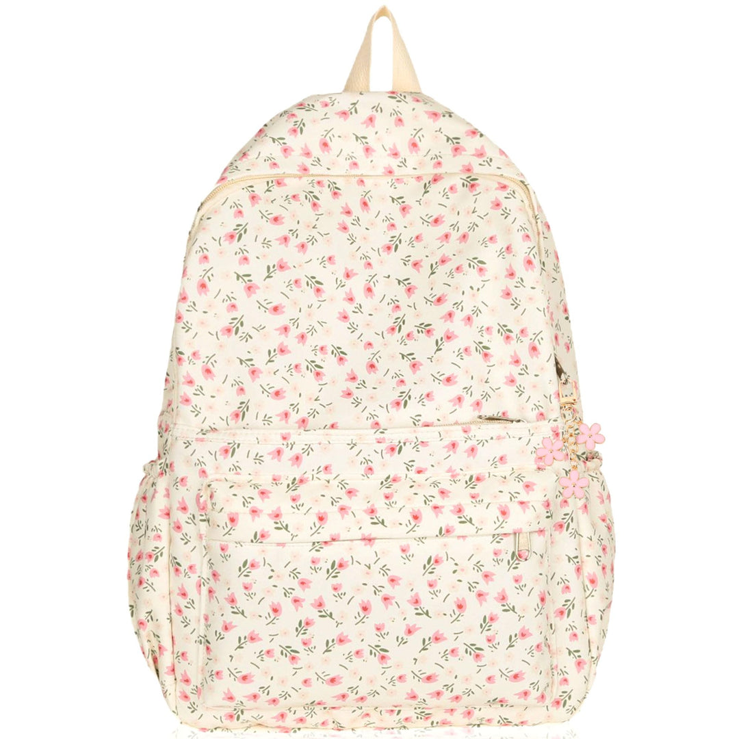 BACH AND BOUJEE Blumenmuster Rucksack mit Schleife Damen Laptop Rucksack leicht lässig für Teenager