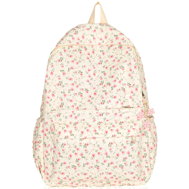 BACH AND BOUJEE Blumenmuster Rucksack mit Schleife Damen Laptop Rucksack leicht lässig für Teenager