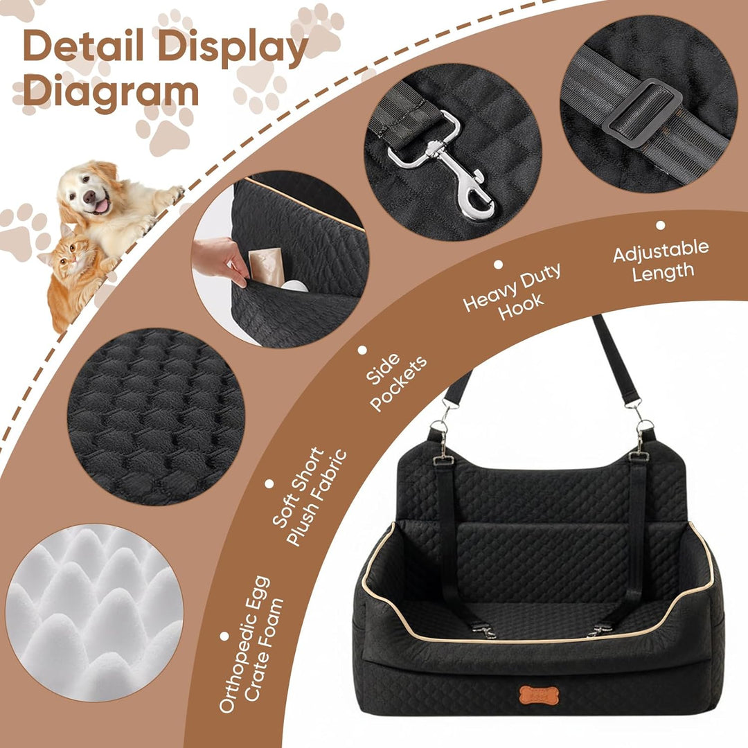 Hunde Autositz, Hunde-Autositz für Grosse/Kleine/Mittlere Hund, Hundeautositz mit Dicker Polsterung