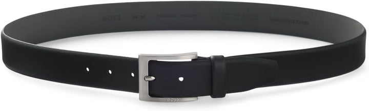 BOSS Herren Barnabie Gürtel aus Nappaleder mit Dornschliesse 110 -002 Black, 110 -002 Black