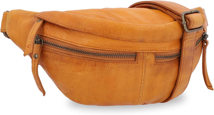 Gusti Gürteltasche Leder - Acton Bauchtasche Festivaltasche Hüfttasche Vintage Braun Leder Damen Her