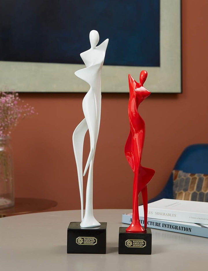 NENBOLEC Frau Statue Figuren Modern Arts Skulptur Yoga Geschenk Mädchen Dekor Wohnzimmer Kunst Polyr