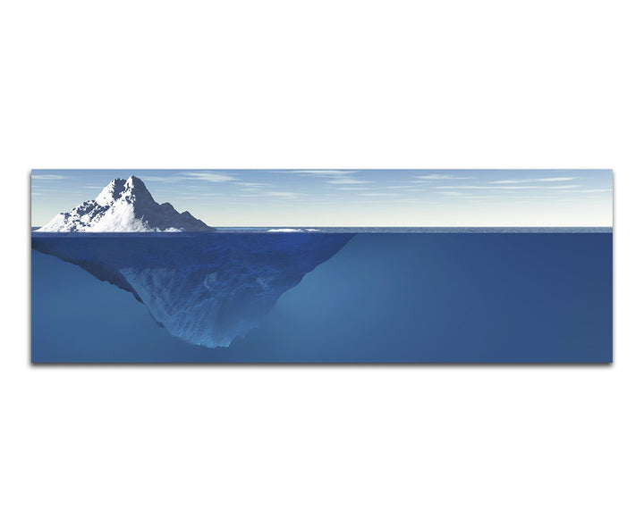 Paul Sinus Art Panoramabild auf Leinwand und Keilrahmen 120x40cm Meer Eisberg Unterwasser