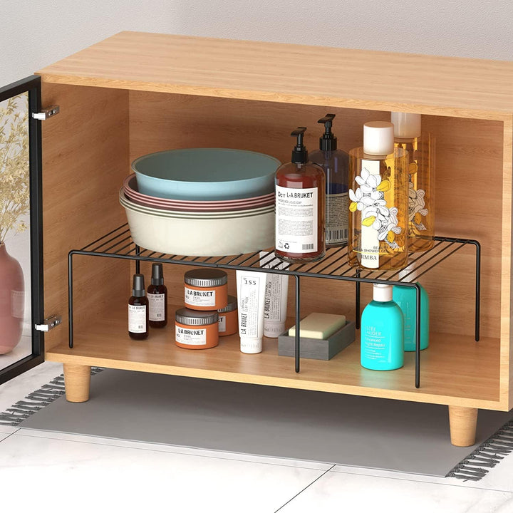 Küchenschrank Erweiterbares Regal Organizer Set von 4, Verstellbare Metalldraht Speisekammer Lagerre