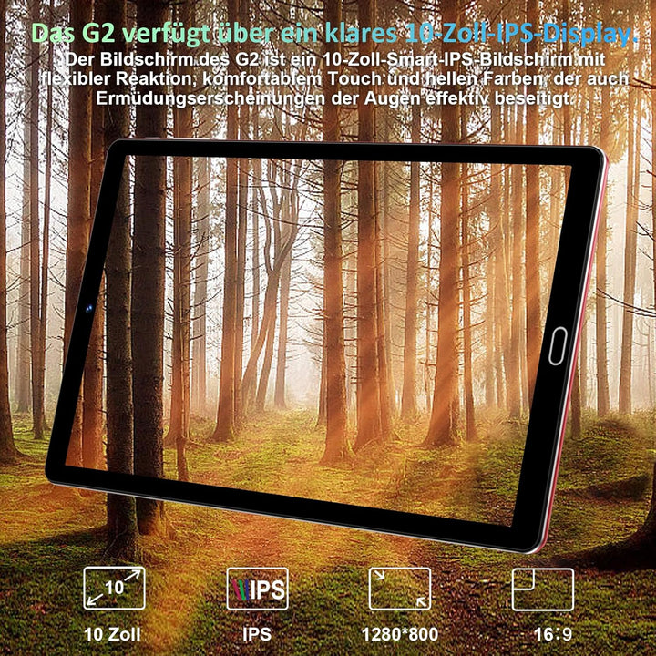 GOODTEL Neueste Tablet 10.1 Zoll Android mit 10GB RAM+64GB ROM (TF 1TB), Octa-Core, WiFi 5G, Bluetoo