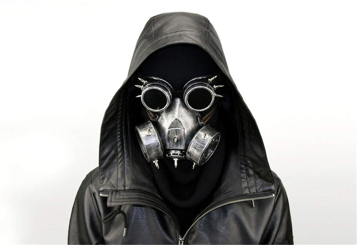 Ulalaza Steampunk Gasbrille Maske Retro Gothic Punk Zombie Soldaten Schädel Maske für Halloween Cosp