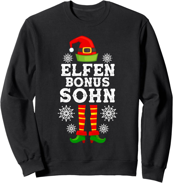 Elfen Bonus Sohn Elf Partnerlook Familie Weihnachten Sweatshirt