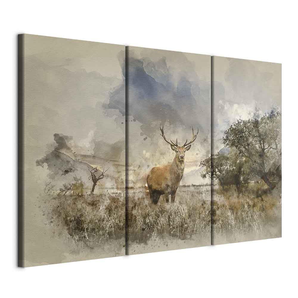 murando Akustikbild Hirsch 120x80 cm Bilder Akustikschaum Hochleistungsschallabsorber Schallschutz L