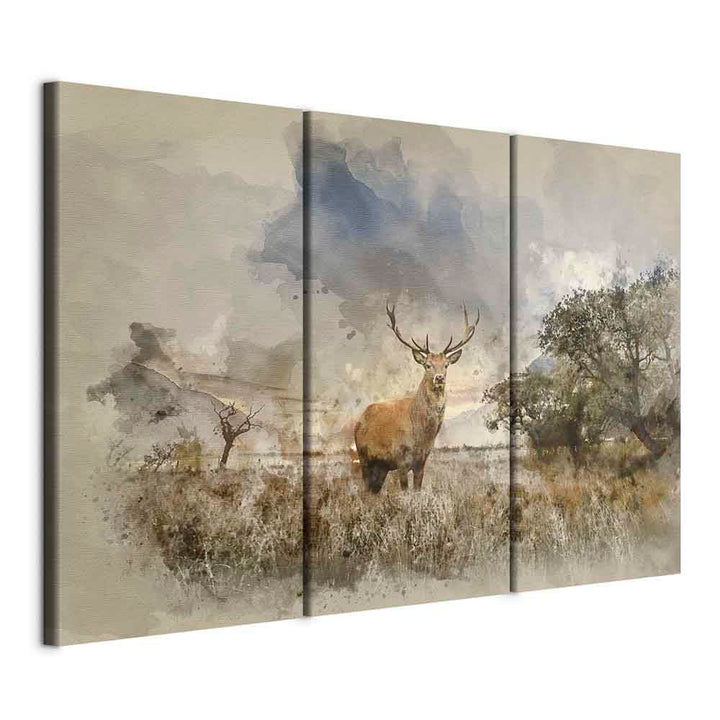 murando Akustikbild Hirsch 120x80 cm Bilder Akustikschaum Hochleistungsschallabsorber Schallschutz L