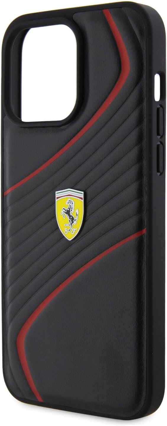 Ferrari FEHCP15XPTWK Hülle für iPhone 15 Pro Max 6.7" Schwarz hardcase Twist Metal Logo