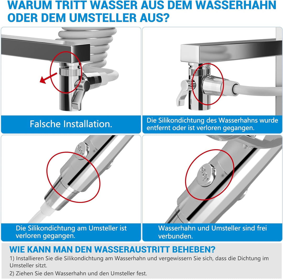 Handbrause für Waschbecken, Waschbeckenbrause Duschkopf mit 3M Schlauch, Handbrause Mit Halterung, W