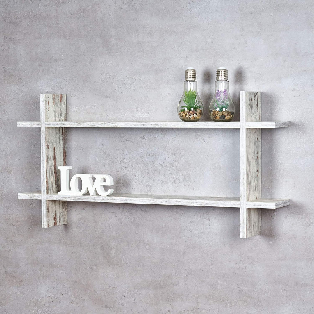 levandeo Regal BxH 98x48cm Holz Steckregal Shabby Chic Wandregal Bücherregal Ablage Vintage Deko Hol