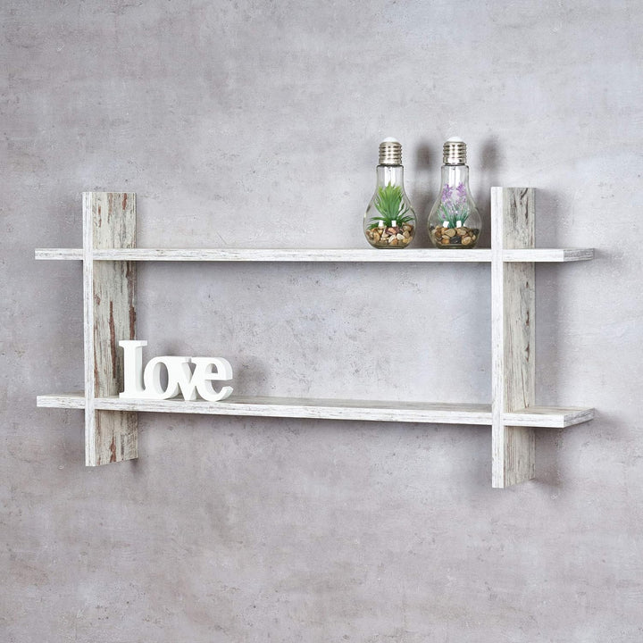 levandeo Regal BxH 98x48cm Holz Steckregal Shabby Chic Wandregal Bücherregal Ablage Vintage Deko Hol