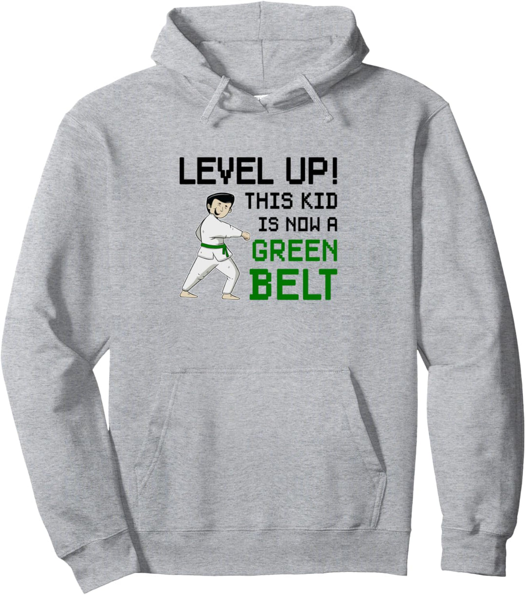 Level Up Dieses Kind ist jetzt ein Green Belt Taekwondo Martial Arts Pullover Hoodie