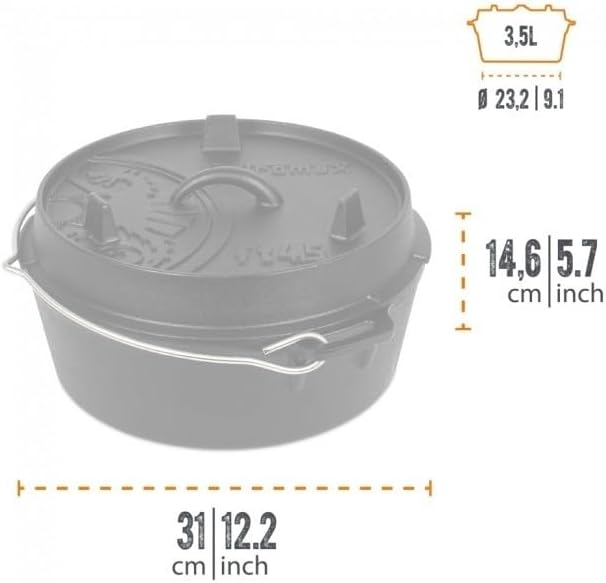 Petromax Feuertopf Starterset ft4.5-t (Dutch Oven Planer Boden) inkl. Deckelheber + Pflegepaste + Un