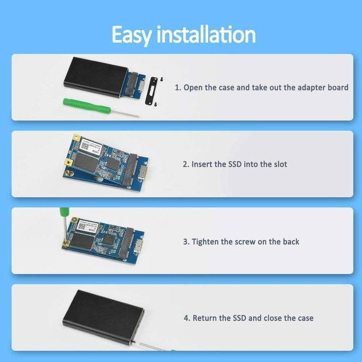 USB 3.0 UASP zu mSATA 3030/3050 SSD SuperSpeed Adapter, Aluminium Externe Festplatte Gehäuse für Sam