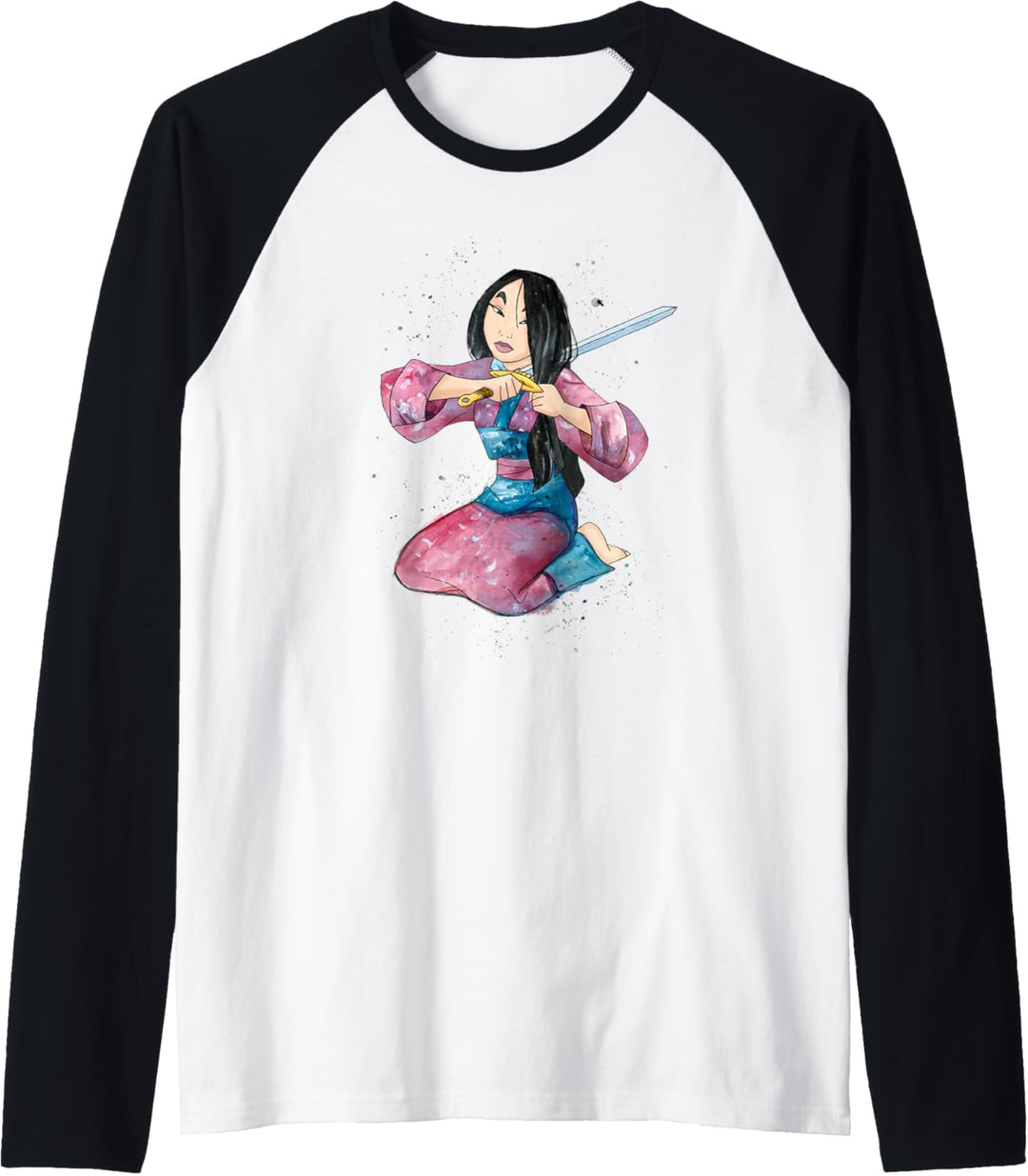 Disney Mulan First Cut Watercolor Pose Raglan