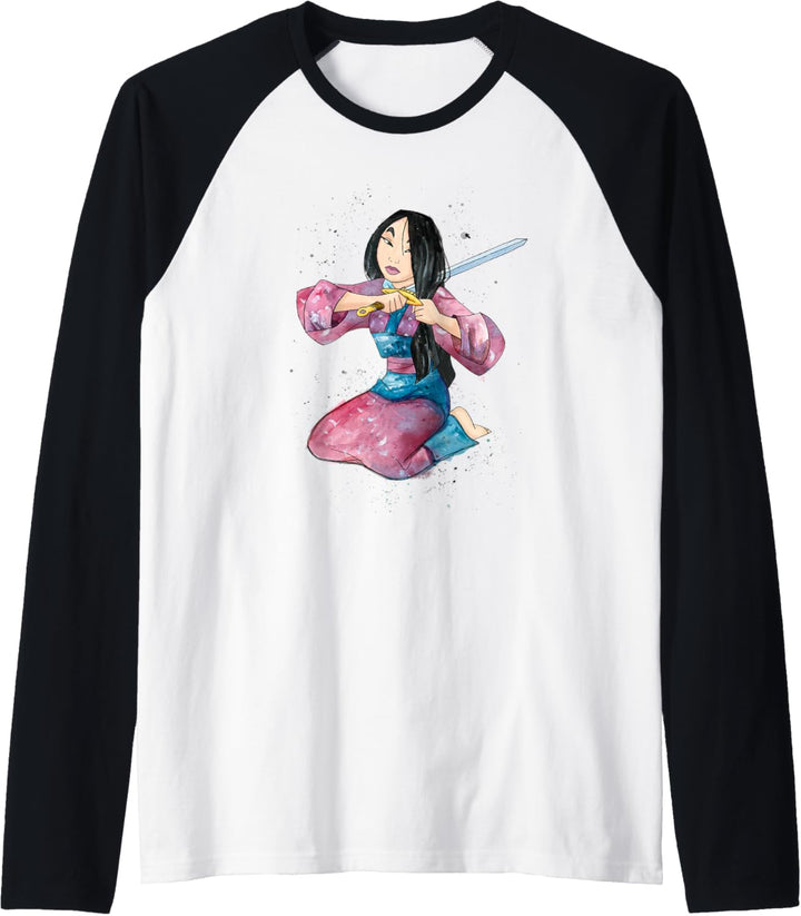 Disney Mulan First Cut Watercolor Pose Raglan