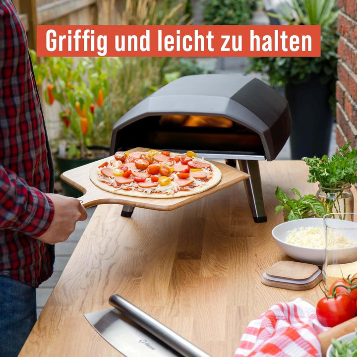 Chef Pomodoro Pizzaschieber – Pizzaschaufel – Pizzaheber aus Bambus – Pizzaschieber Holz – Pizzascha