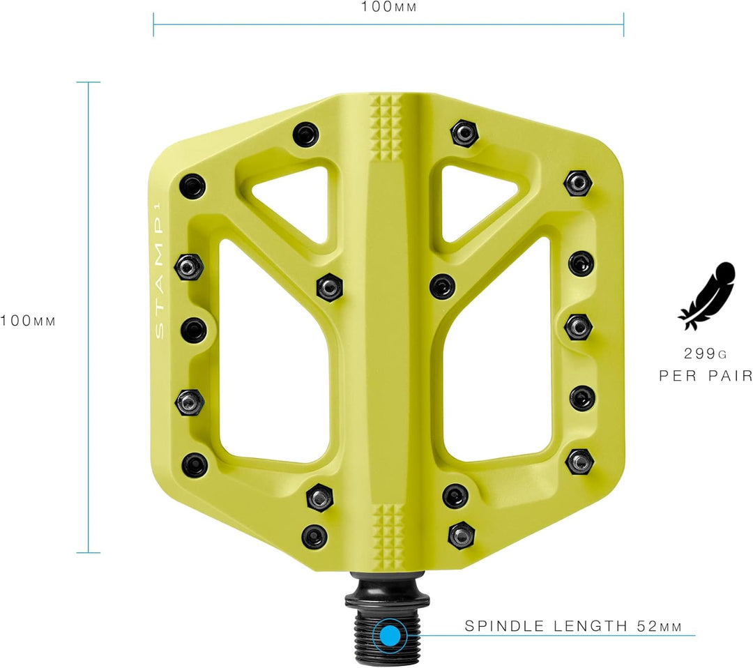 Crankbrothers Stamp Flat BMX/MTB Fahrradpedal – Plattform-Fahrradpedal, minimales Profil, Verstellba