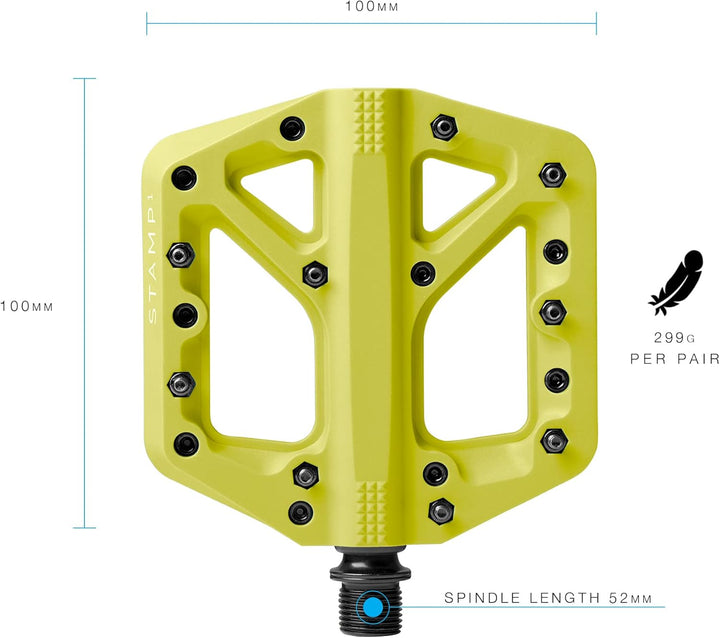 Crankbrothers Stamp Flat BMX/MTB Fahrradpedal – Plattform-Fahrradpedal, minimales Profil, Verstellba