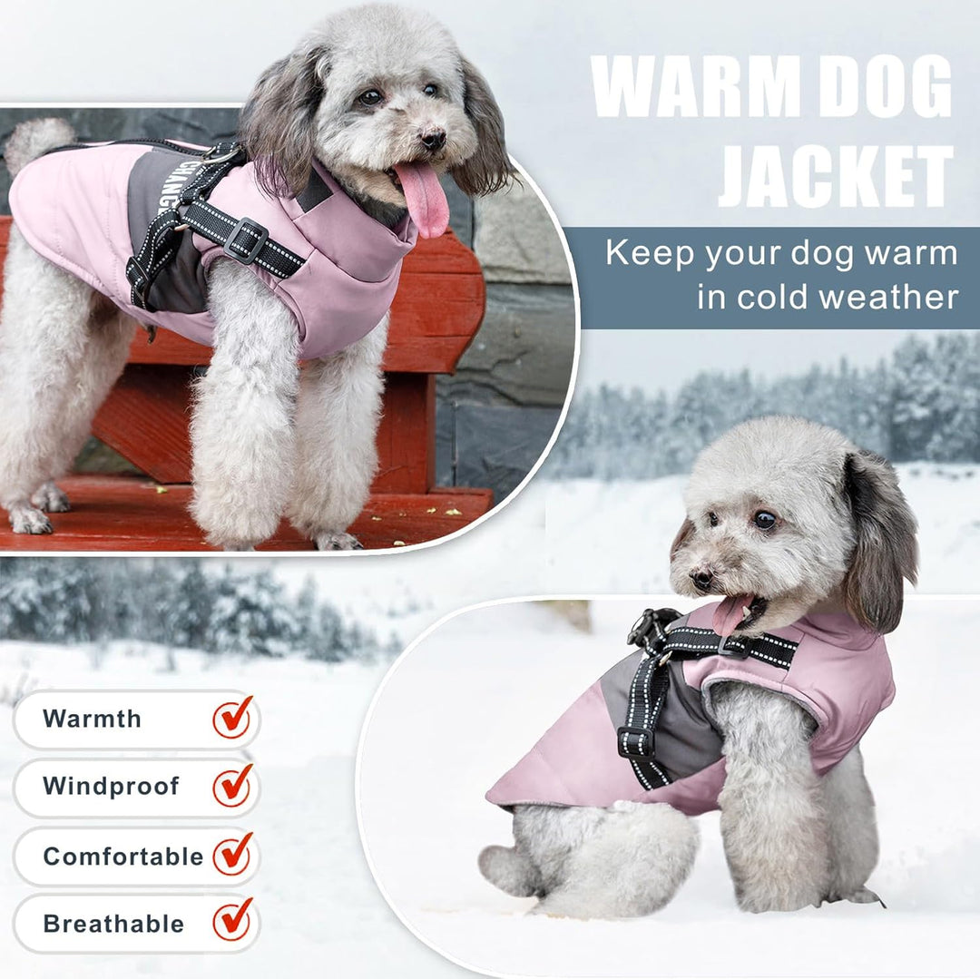 Hunde Winterjacken,Warme Hundemäntel Reflektierend Hundekleidung wasserdichte Welpenweste für kaltes