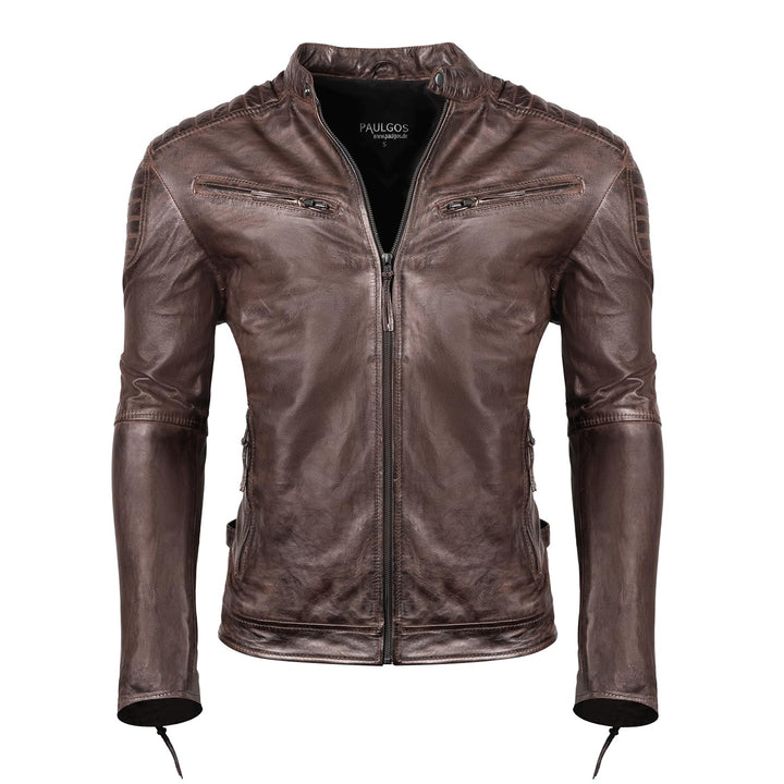 PAULGOS Herren Lederjacke Echtes Leder Jacke Echtleder Übergangsjacke Fashion in 5 Farben Gr. S-7XL