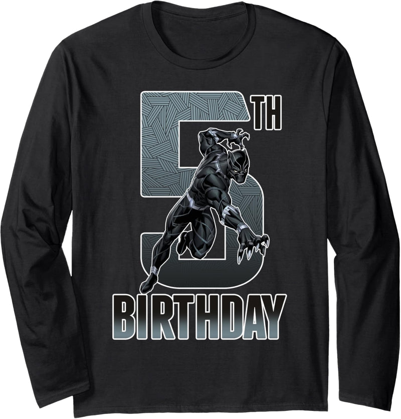 Marvel Black Panther Action Pose 5th Birthday Langarmshirt