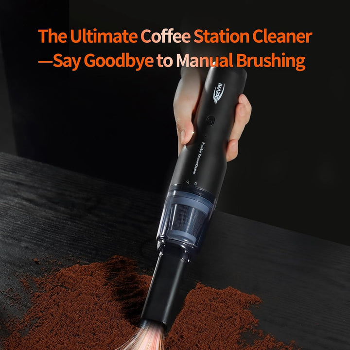 IKAPE Kabelloser Kaffeesatz-Staubsauger – Tragbarer Handstaubsauger mit HEPA-Filter, per USB-C aufla