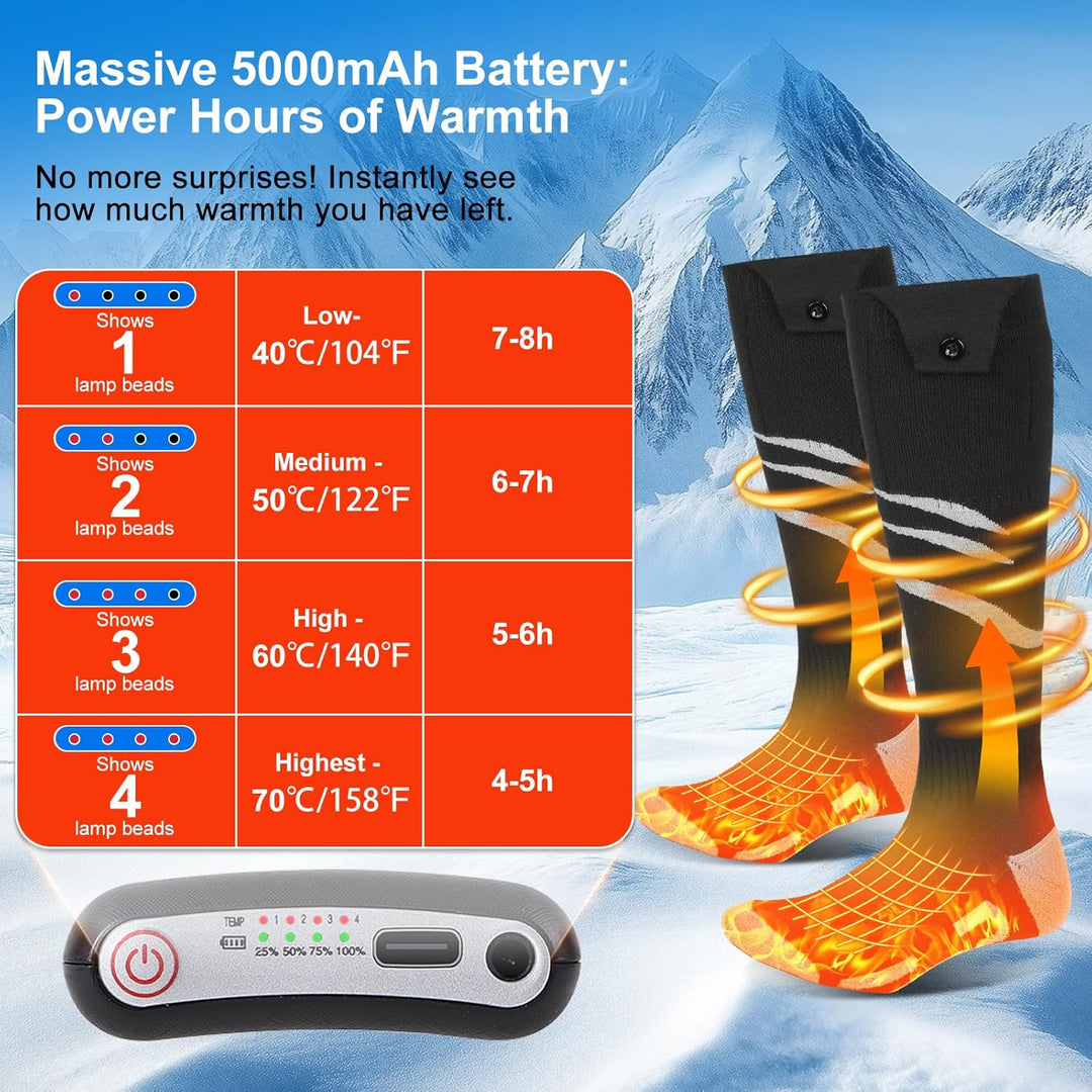 Olycism Beheizbare Socken mit APP Wiederaufladbare elektrische Beheizte Socken für Damen und Herren