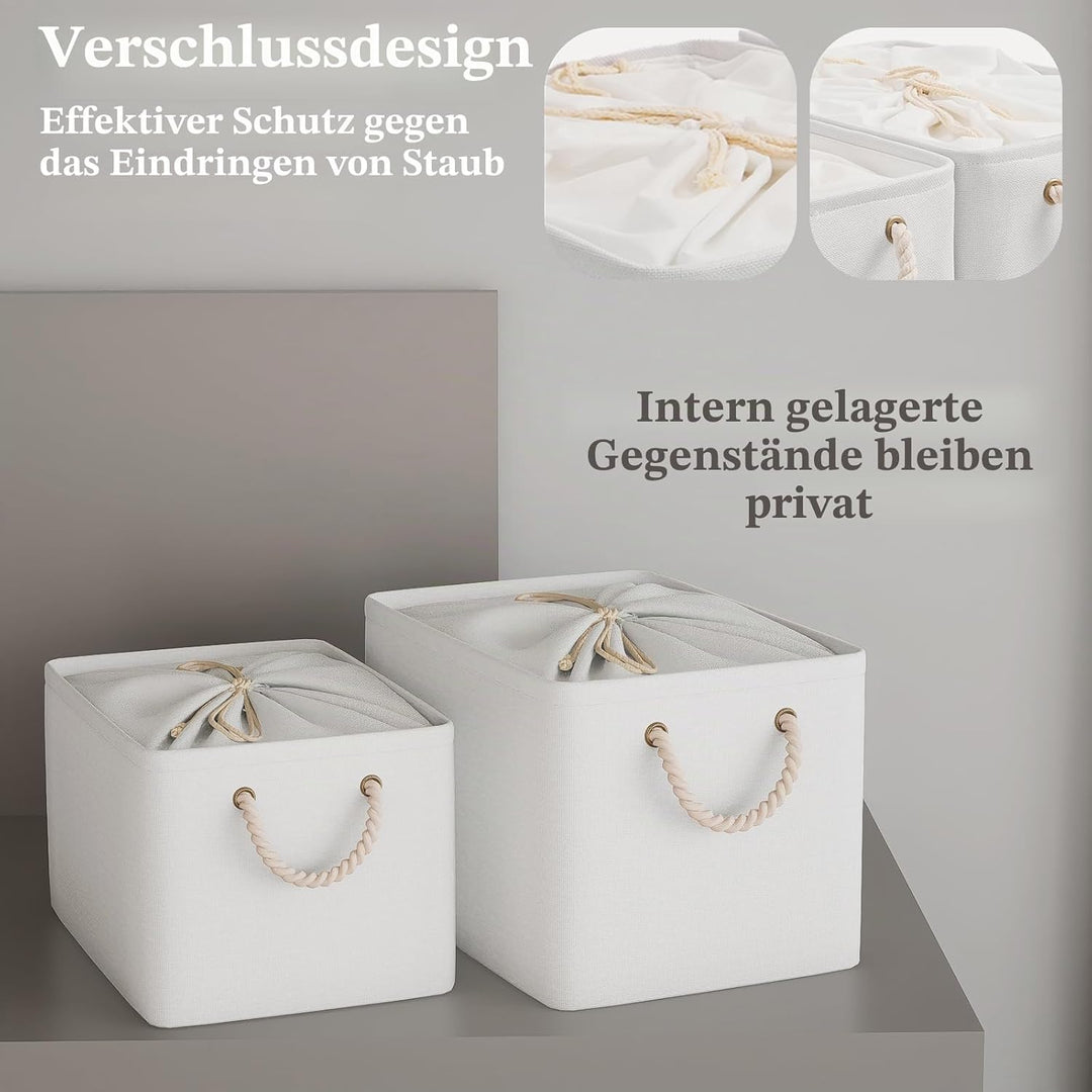 OUTBROS Aufbewahrungskörbe, 33 x 23 x 20 cm Faltbare Stoffboxen mit Kordelzug und Griff,Aufbewahrung