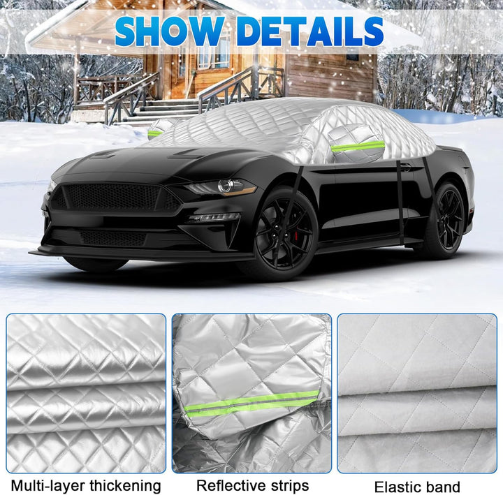 Halbgarage Auto Kompatibel mit 2005-2023 Ford Mustang S-197 S550 S650, 6-Lagige Halbabdeckung mit Ha
