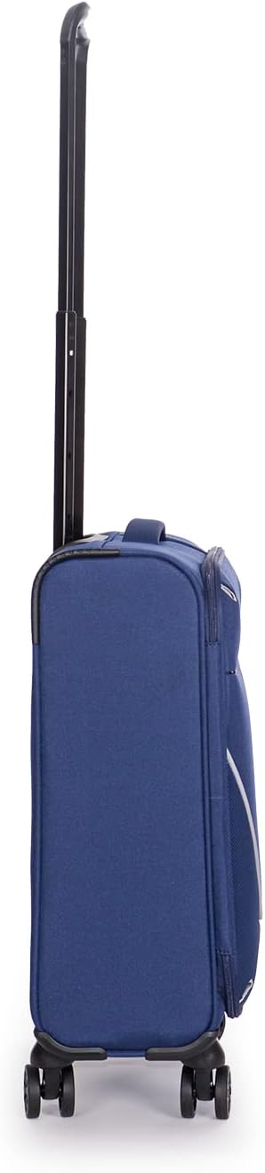 Stratic Strong Koffer Weichschale Reisekoffer Trolley Rollkoffer Handgepäck, 4 Rollen, Grösse S, Nav