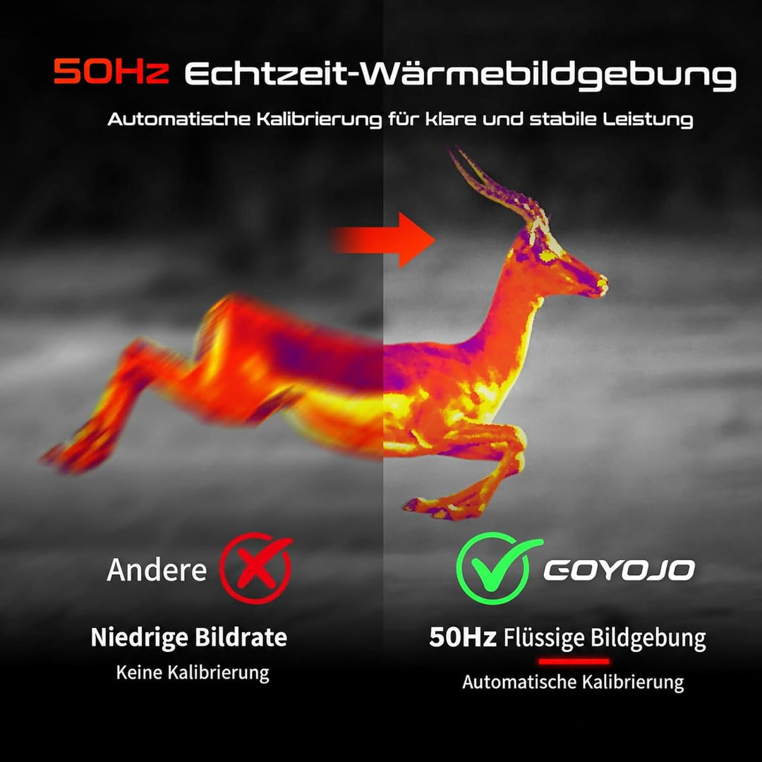 GOYOJO Handheld-Wärmebild-Monokular mit 15-mm-Fokalobjektiv, 256 x 192 (25 Hz), Integrierte drahtlos