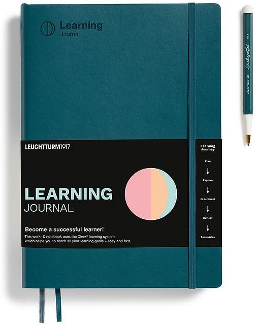 LEUCHTTURM1917 367501 Learning Journal Composition (B5), Flexcover, Pacific Green, Englisch Englisch
