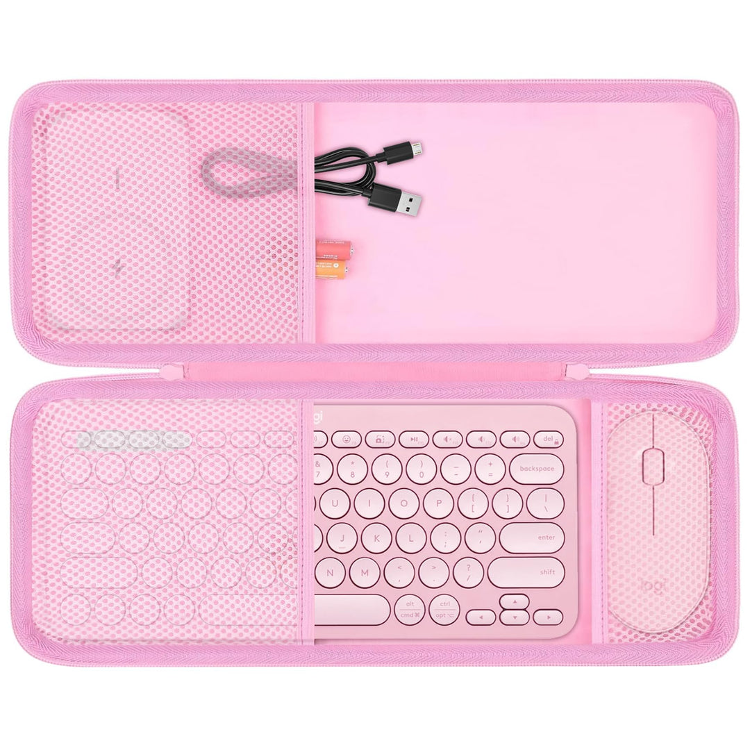 co2CREA Hartschalentasche für Logitech Pebble 2 Combo Tastatur-Maus-Set rose, rose