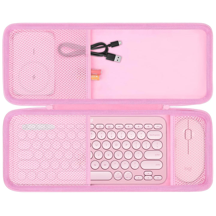 co2CREA Hartschalentasche für Logitech Pebble 2 Combo Tastatur-Maus-Set rose, rose