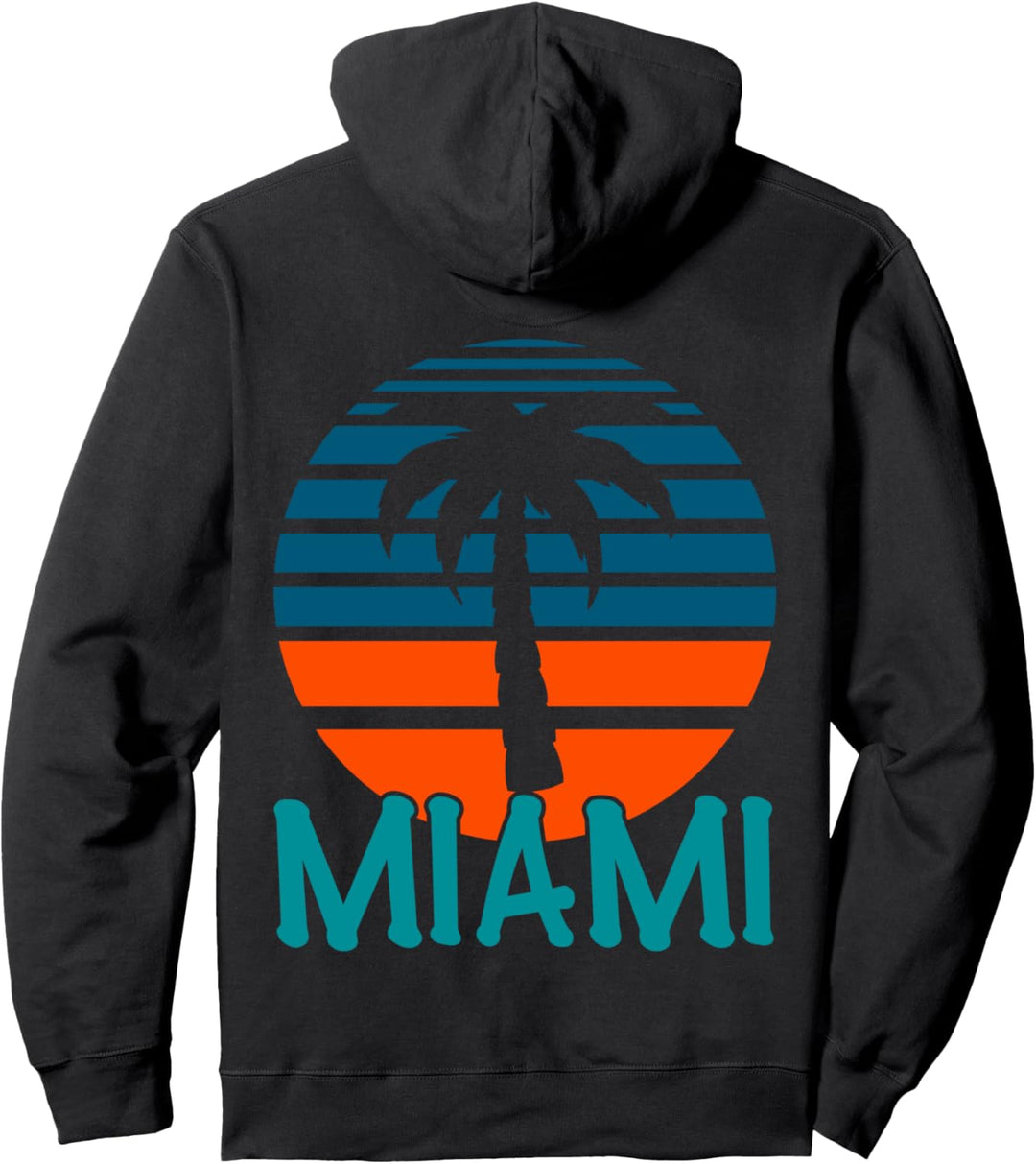 Miami Beach Retro Vintage Tropical Pullover Hoodie