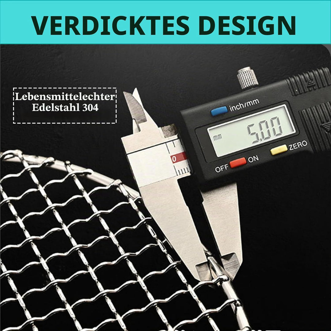 Runder Edelstahl-Grill, Braten-Mesh, 304 Grillrost Edelstahl, Grill-Aufsatz, Antihaft-Grilgitter, Ko