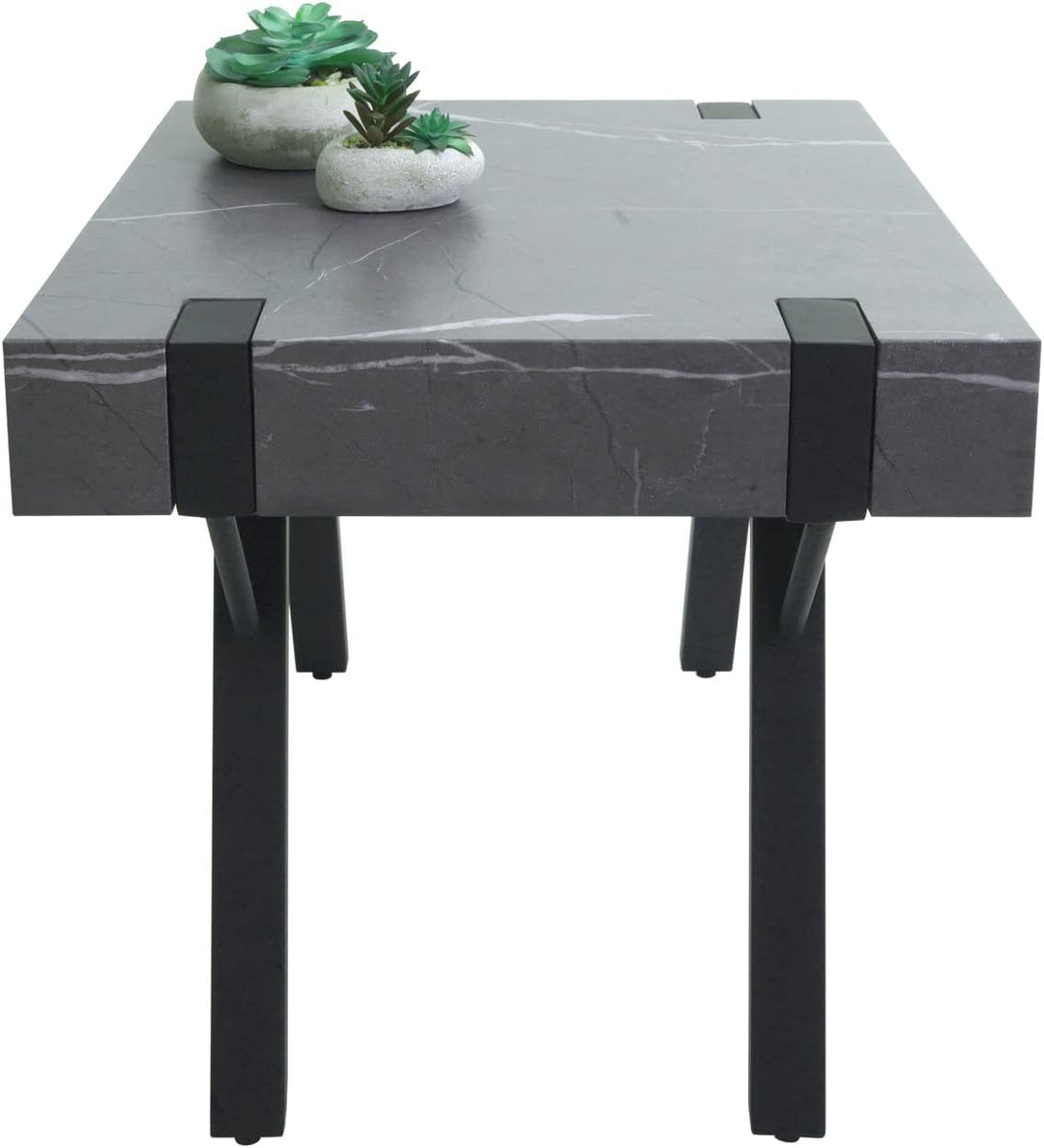 Mendler Beistelltisch HWC-L54, Kaffeetisch Nachttisch Loungetisch Couchtisch, Eisen MDF 50x55x50cm -