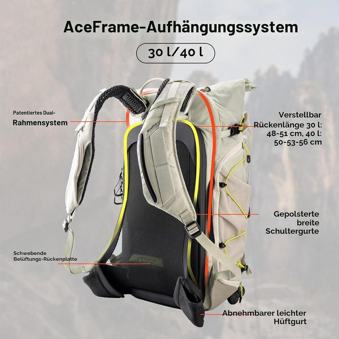 PGYTECH OnePro Ultralight Kamerarucksack Erweiterbar 20L-40L Outdoor Reisen Lila 30L, Lila 30L
