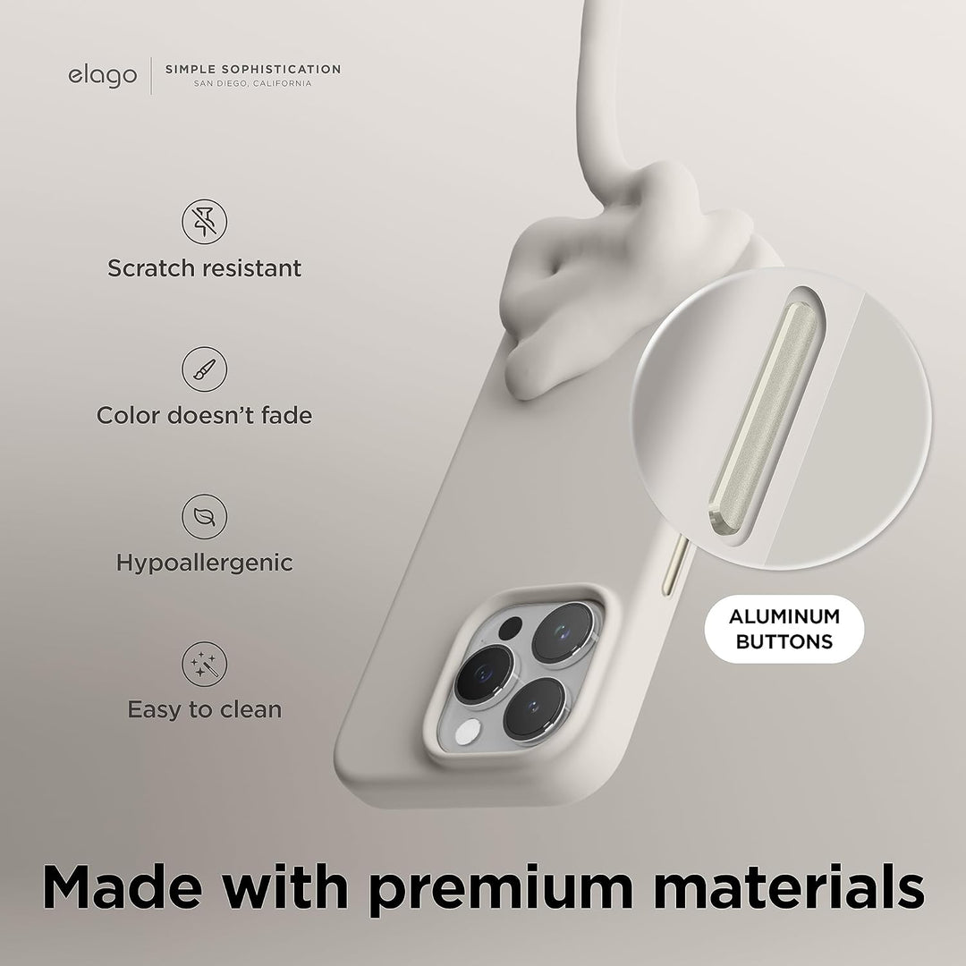 elago Magnetische Silikonhülle Kompatibel mit iPhone 15 Pro Hülle, Kompatibel mit MagSafe Alles Zube