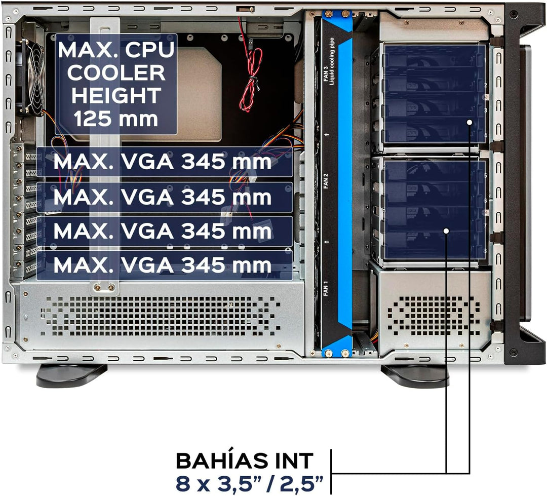 UNYKAch 4U Rack Chassis WS-SR630 4U Dual Form Workstation &amp; IDC | Aluminiumgriffe, Kompatibilität mi