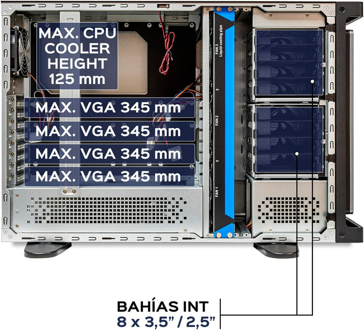 UNYKAch 4U Rack Chassis WS-SR630 4U Dual Form Workstation &amp; IDC | Aluminiumgriffe, Kompatibilität mi