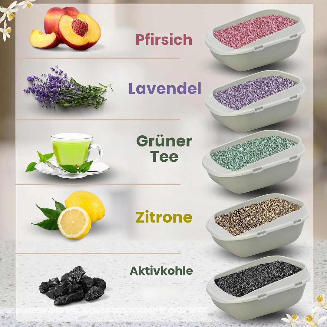 Naturalissima Katzenstreu, 2 kg, Lavendel, mit Erbsenfaser und Maisstärke, pflanzlich, biologisch ab
