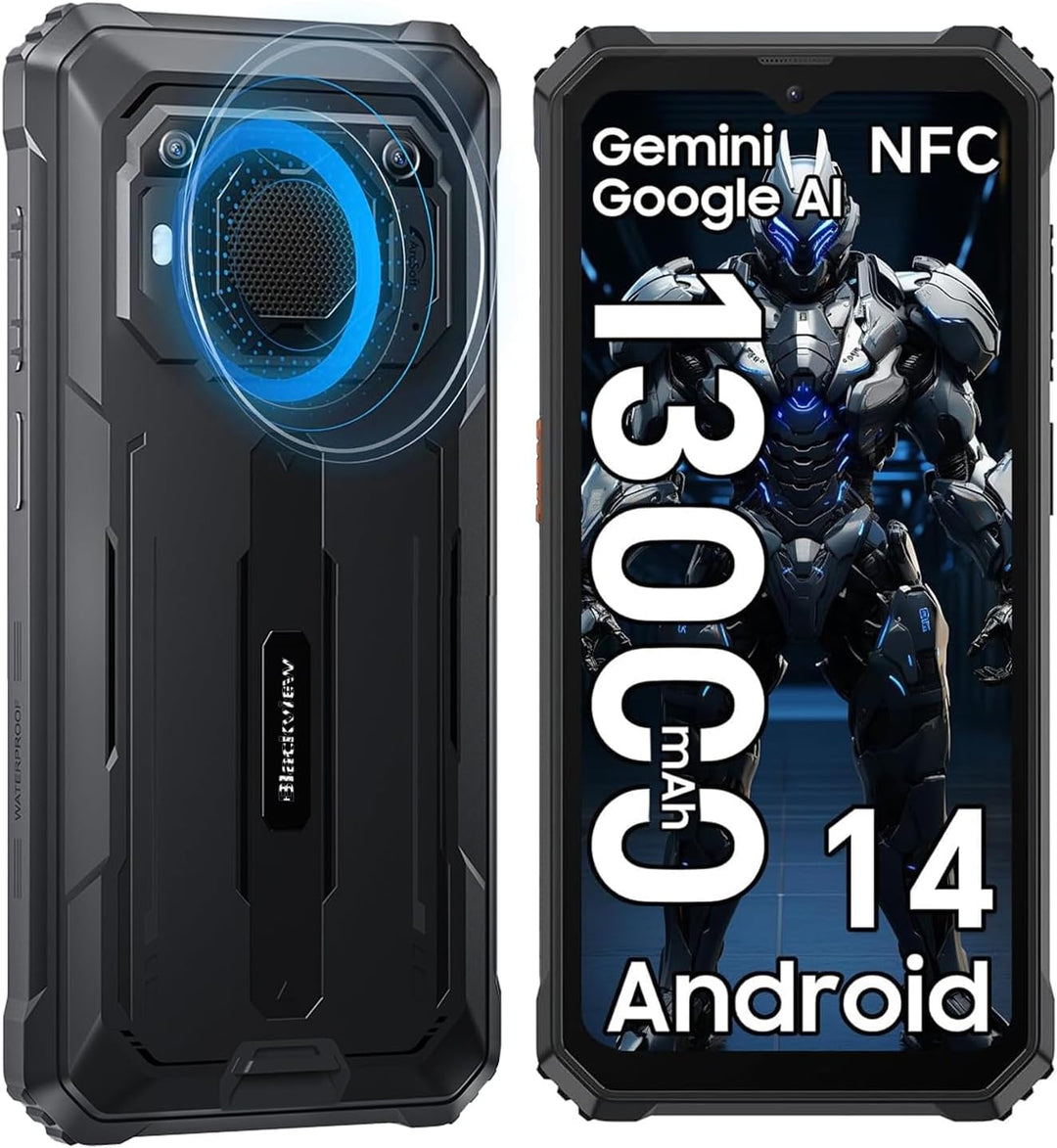 Blackview BV6200 Pro 13000mAh Outdoor Handy Ohne Vertrag Android 14,18GB+128GB Outdoor Smartphone Wa