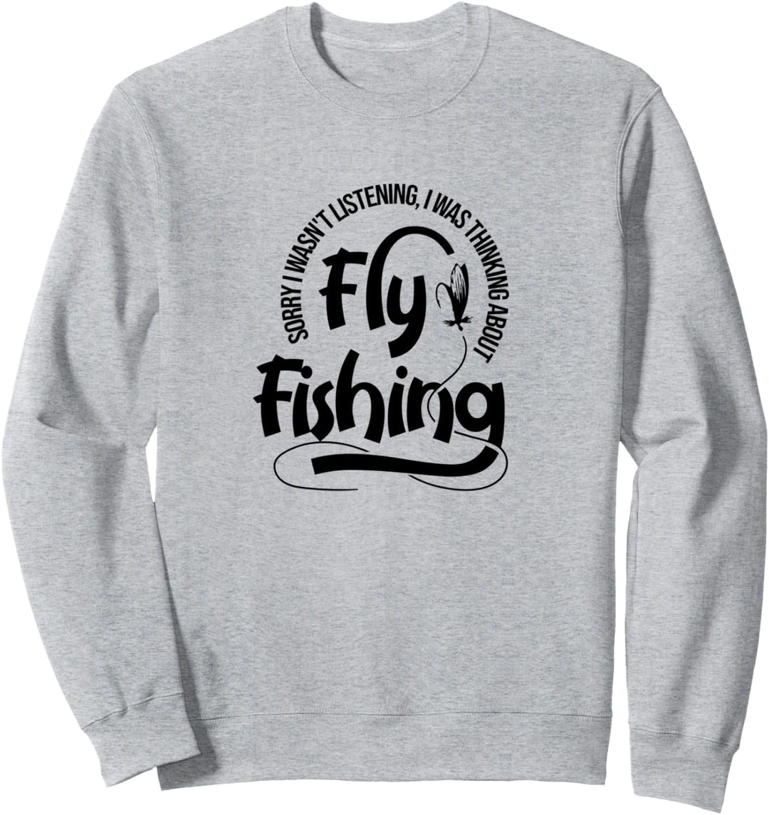Nachdenken über Fliegenfischen Trotu Fisherman Angler Sweatshirt