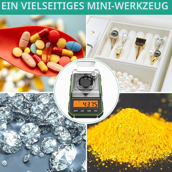 ORIA Feinwaage Präzisionswaage 50g/0,001g, Digitale Milligramm Waage mit LCD-Anzeige, Lab Digitale W