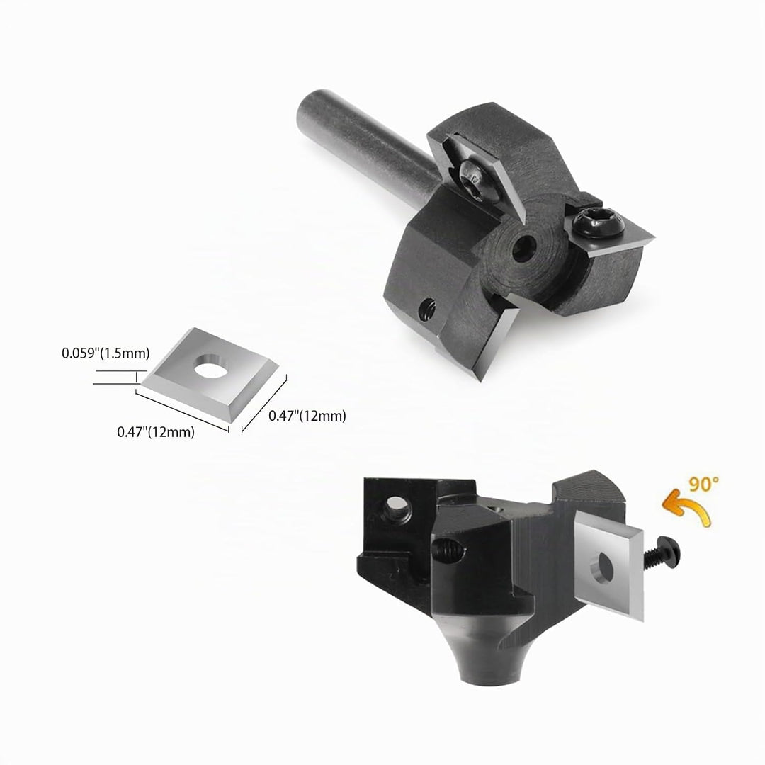 Wendeplatten Wendemesser 10 Stück Ersatzklingen(12x12X1.5mm, 35°), Hartmetalleinsätze Vierkant seiti